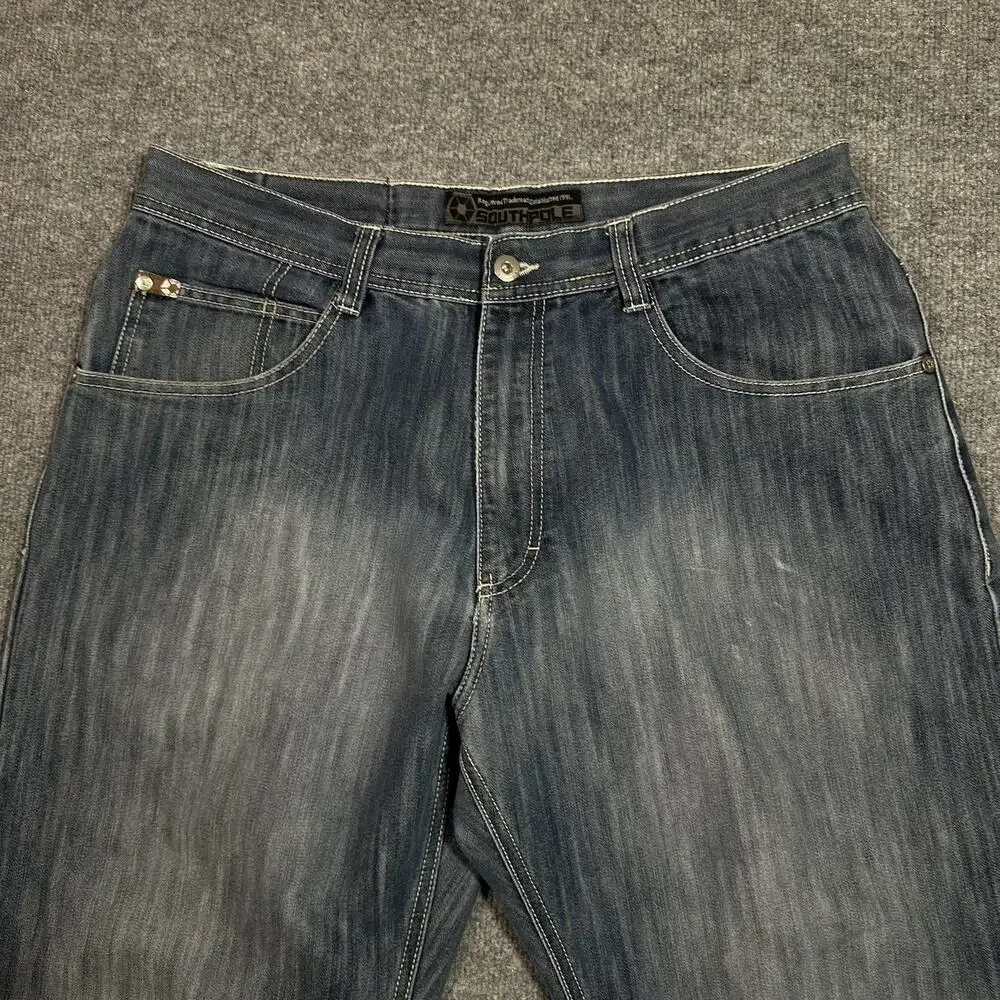 Southpole Wide Leg Jeans Mens 38 Blue Baggy Skate Relaxed Fit Denim Y2K VTG